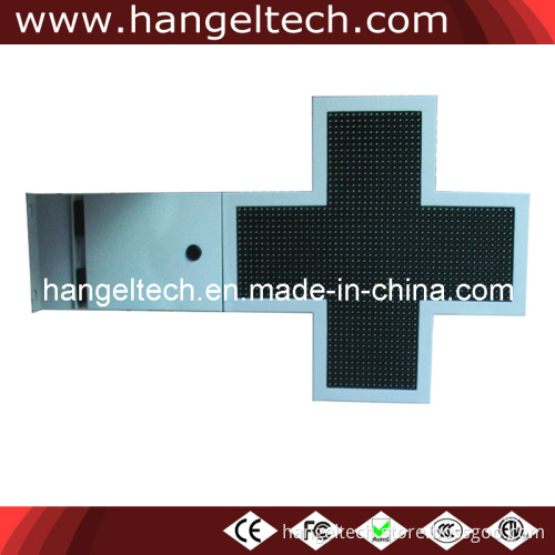 Double Sided Pharmacy LED Cross Sign, Programmable and RF Remote Control, 500X500mm